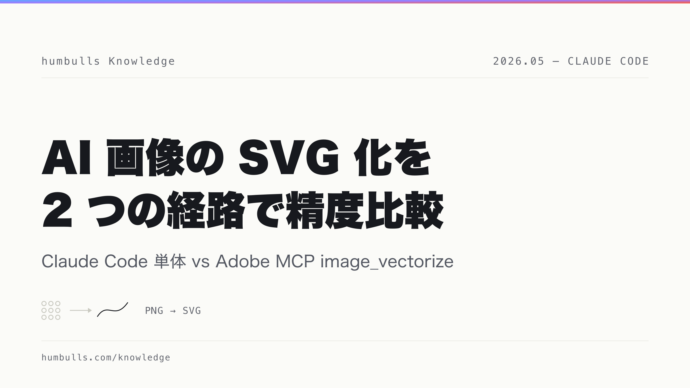 AI 画像を SVG 化、Claude Code 単体 vs Adobe MCP image_vectorize の精度比較
